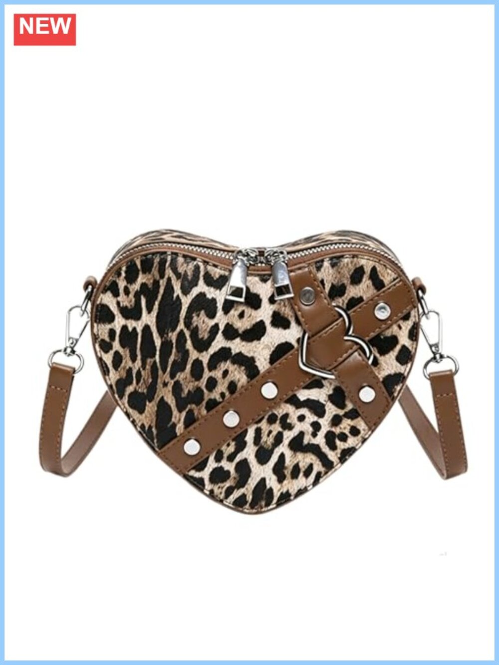 Mini PU Leather Heart Crossbody Bag Rivet Y2K Purse